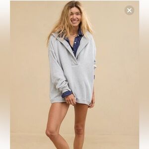 Aerie Getaway Quarter Snap Sweatshirt